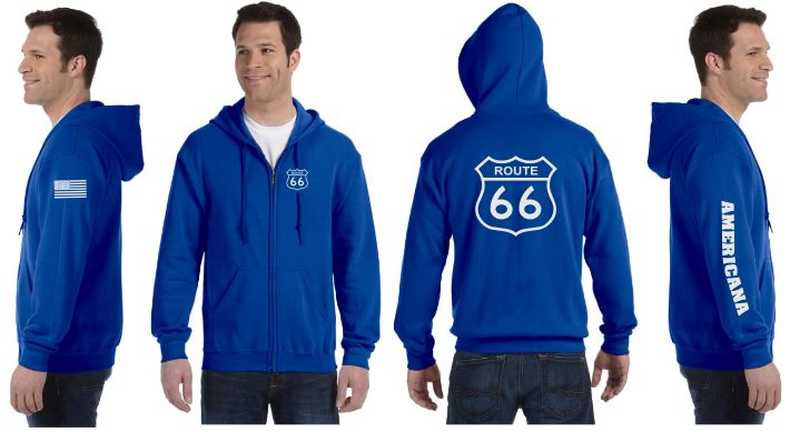 Route 66 Reflective Hoodie - Zippered