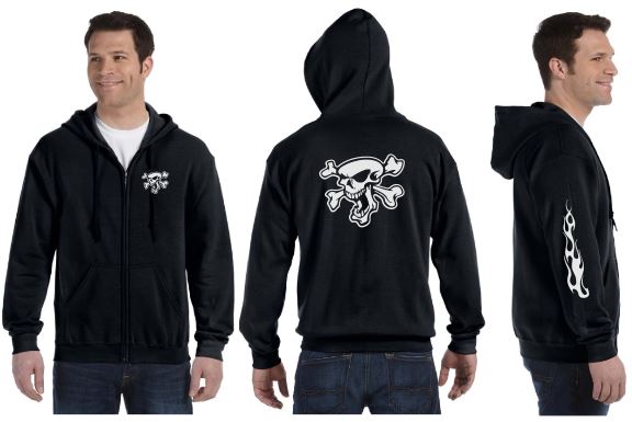 Screaming Skull Reflective Hoodie - Zippered