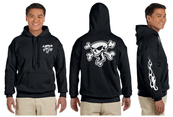 Screaming Skull Reflective Hoodie Pullover
