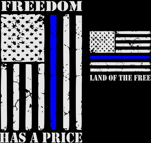 Thin Blue Line Reflective Tee - 100% Polyester