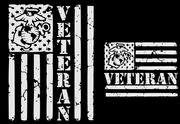 USMC Veteran Flag Reflective Tee - Dry Blend
