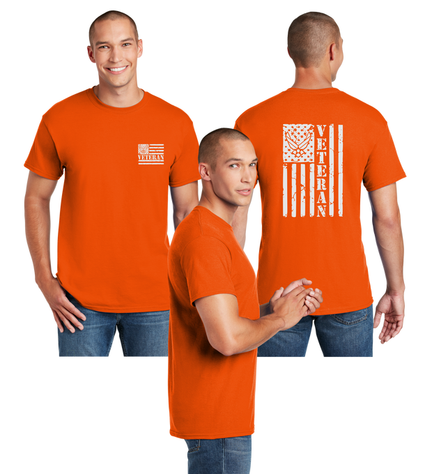 Air Force Veteran Flag Reflective Tee - 100% Cotton