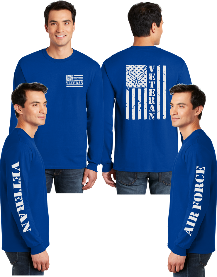 Air Force Veteran Flag Reflective Long Sleeve - Dry Blend