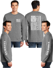 Air Force Veteran Flag Reflective Long Sleeve - Dry Blend