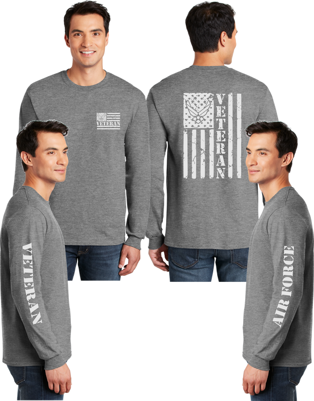 Air Force Veteran Flag Reflective Long Sleeve - Dry Blend