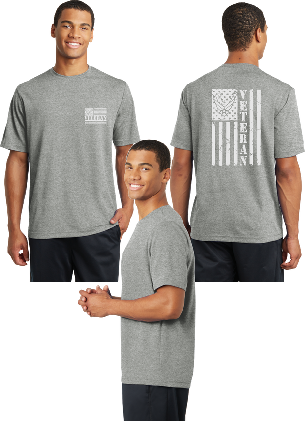 Air Force Veteran Flag Reflective Tee - 100% Polyester