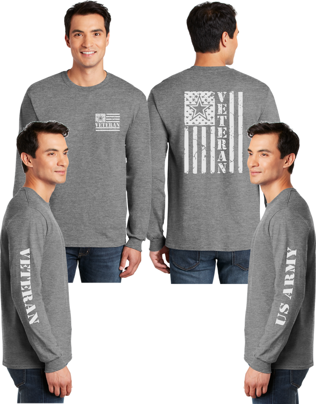 Army Veteran Flag Reflective Long Sleeve - Dry Blend