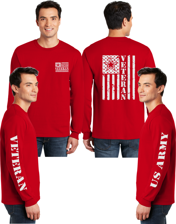 Army Veteran Flag Reflective Long Sleeve - Dry Blend