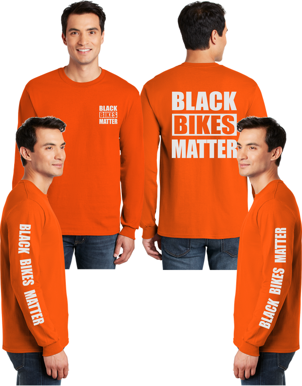 Black Bikes Matter Reflective Long Sleeve - 100% Cotton