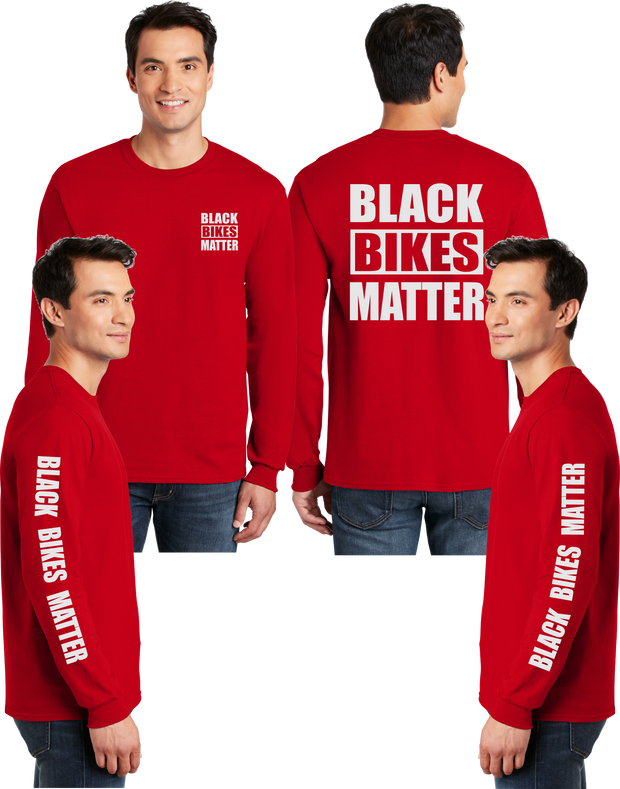 Black Bikes Matter Reflective Long Sleeve - 100% Cotton