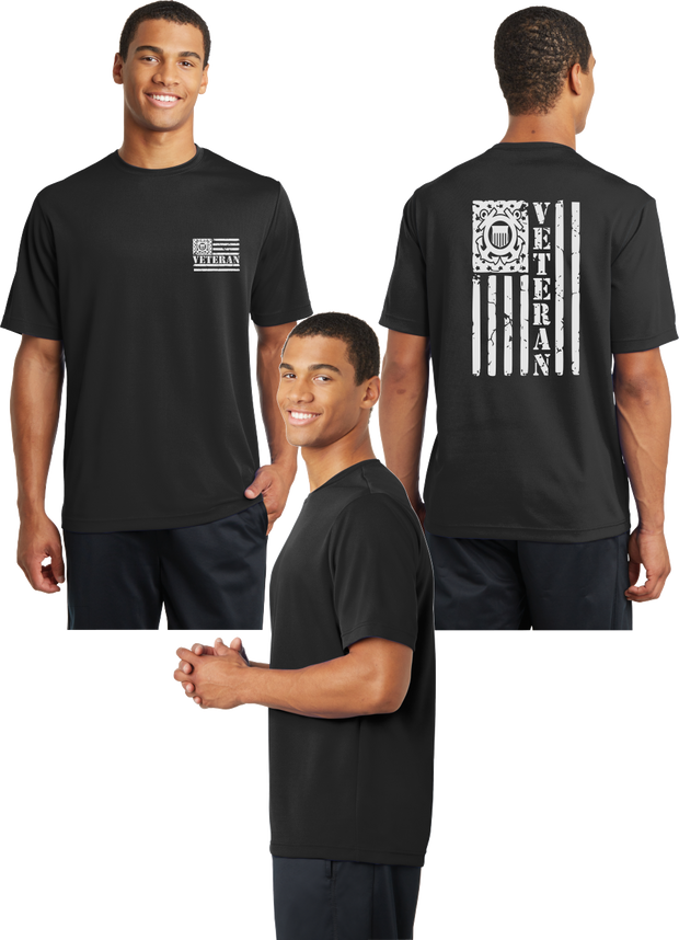 Coast Guard Veteran Flag Reflective Tee - 100% Polyester