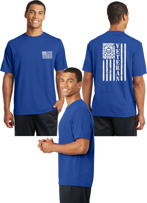 Coast Guard Veteran Flag Reflective Tee - 100% Polyester