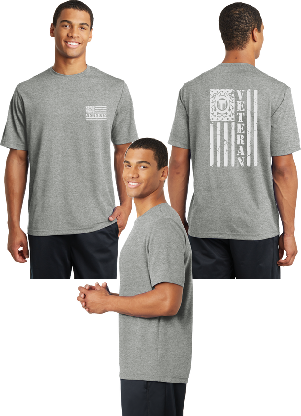 Coast Guard Veteran Flag Reflective Tee - 100% Polyester