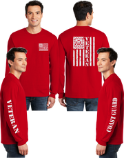 Coast Guard Veteran Flag Reflective Long Sleeve - 100% Polyester