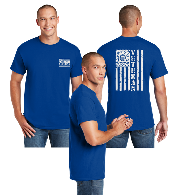 Coast Guard Veteran Flag Reflective Tee - 100% Cotton