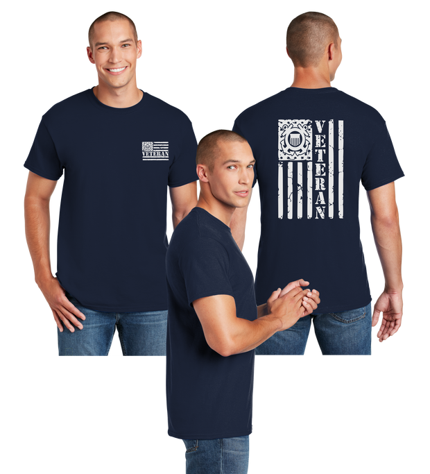 Coast Guard Veteran Flag Reflective Tee - Dry Blend