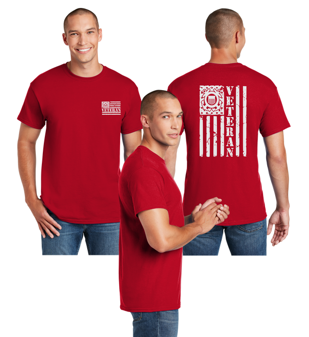 Coast Guard Veteran Flag Reflective Tee - Dry Blend