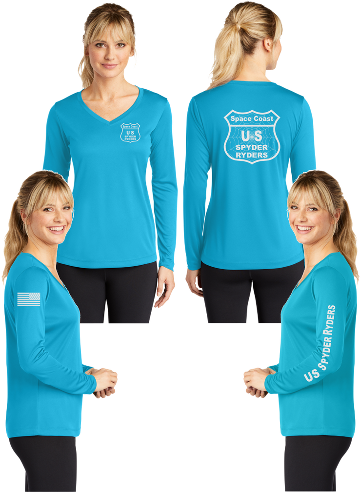 Space Coast - US SPYDER RIDERS V-Neck Long Sleeve - 100% Cotton