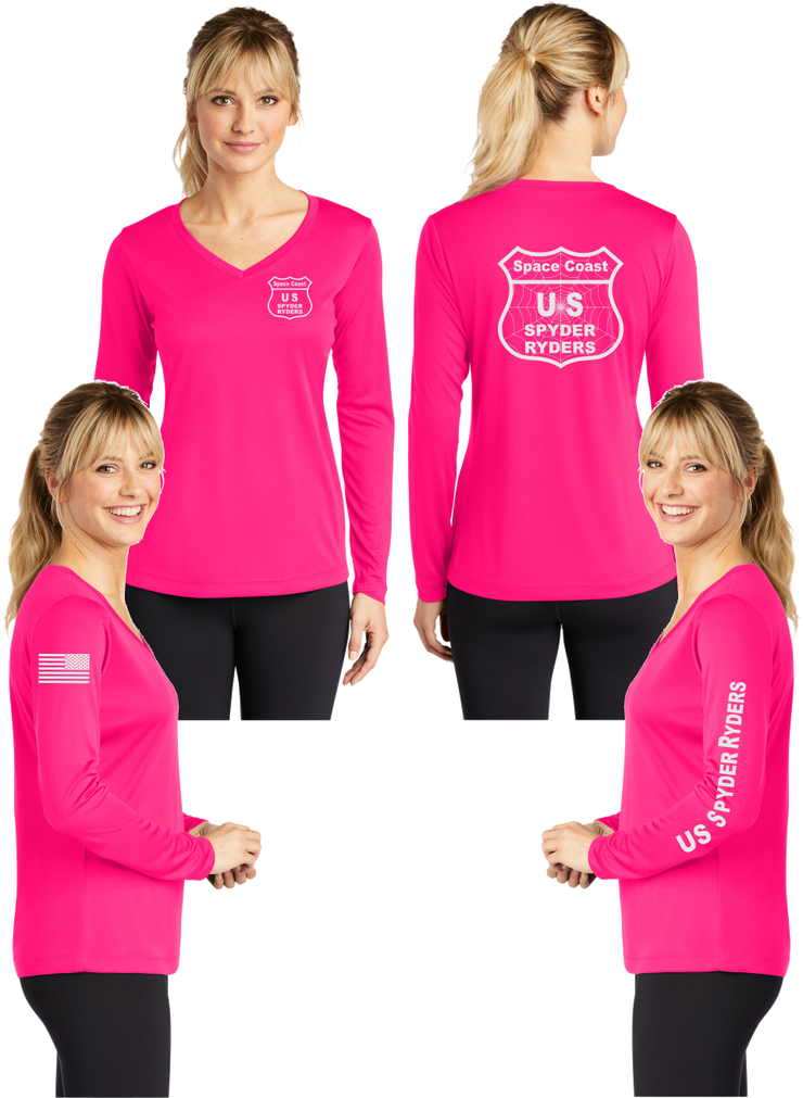 Space Coast - US SPYDER RIDERS V-Neck Long Sleeve - 100% Cotton