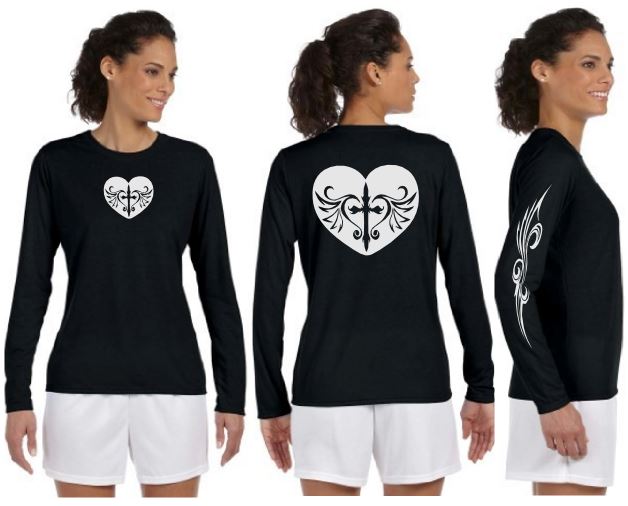 Cross Heart Reflective Long Sleeve - 100% Polyester