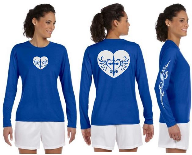 Cross Heart Reflective Long Sleeve - 100% Polyester