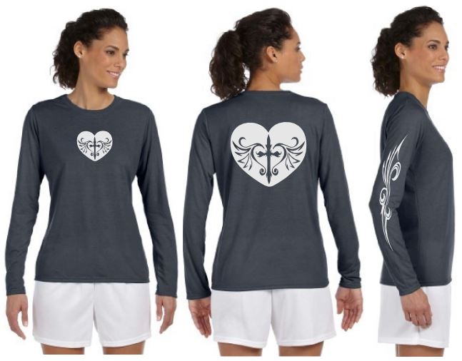 Cross Heart Reflective Long Sleeve - 100% Polyester