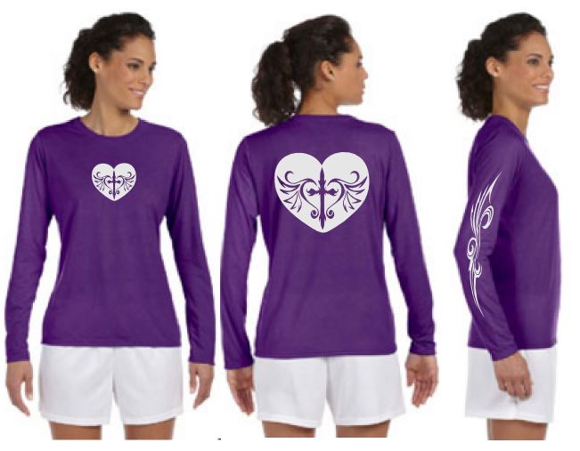 Cross Heart Reflective Long Sleeve - 100% Polyester