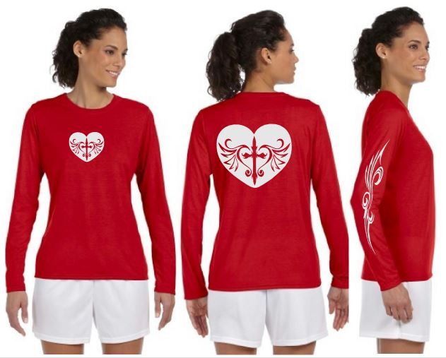 Cross Heart Reflective Long Sleeve - 100% Polyester