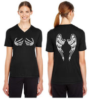 Dark Angel Reflective V-Neck Tee - 100% Polyester