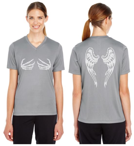 Dark Angel Reflective V-Neck Tee - 100% Polyester