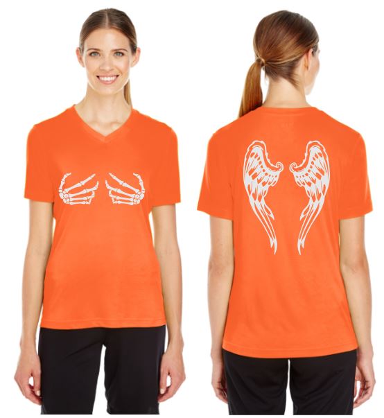 Dark Angel Reflective V-Neck Tee - 100% Polyester