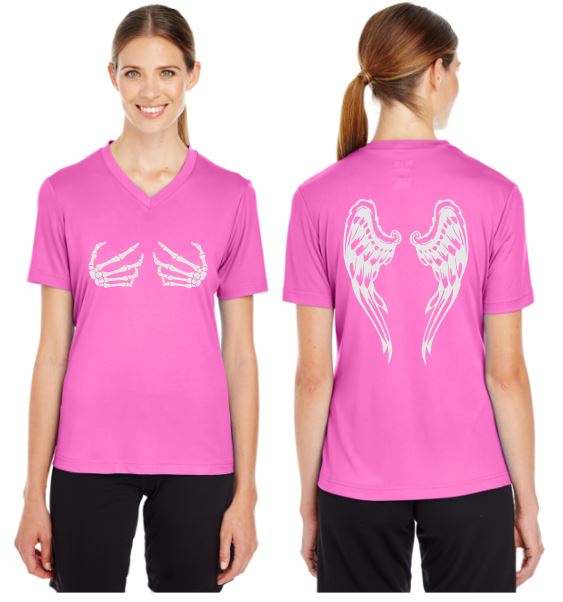 Dark Angel Reflective V-Neck Tee - 100% Polyester