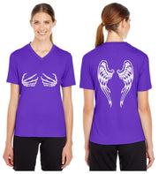 Dark Angel Reflective V-Neck Tee - 100% Polyester