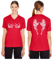 Dark Angel Reflective V-Neck Tee - 100% Polyester