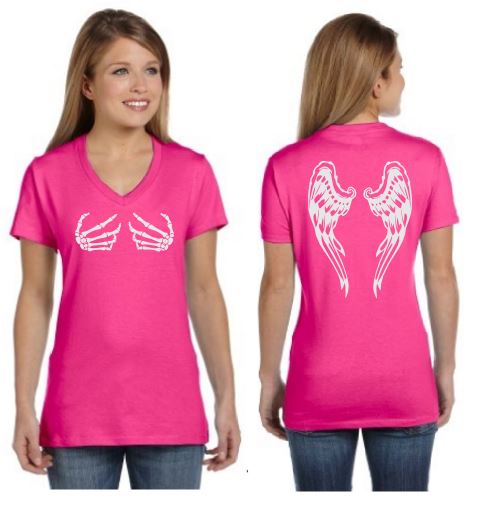 Dark Angel Reflective V-Neck Tee - 100% Cotton