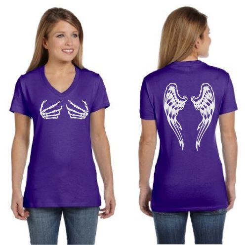 Dark Angel Reflective V-Neck Tee - 100% Cotton