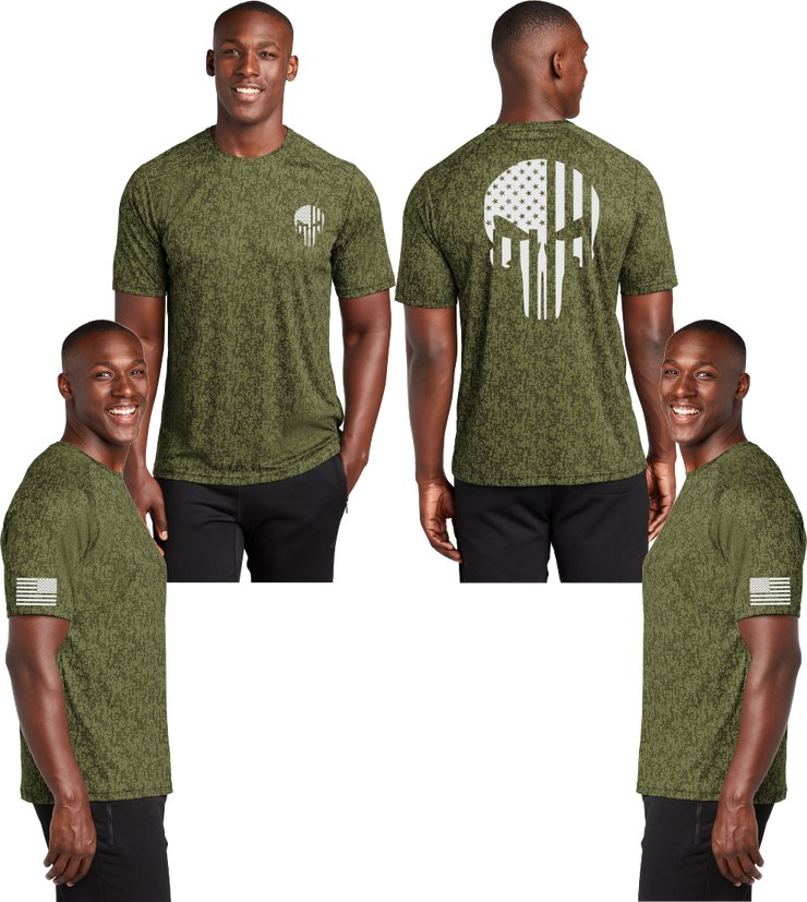 Flag Punisher Reflective Digi Camo Tee - 100% Polyester