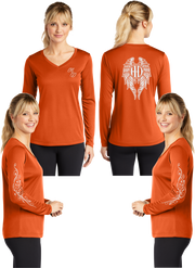 Hot Diva Wings - Silver Reflective - V-Neck Long Sleeve - 100% Polyester