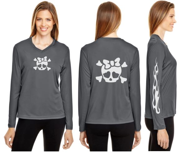 Lashes Reflective V-Neck Long Sleeve - 100% Polyester