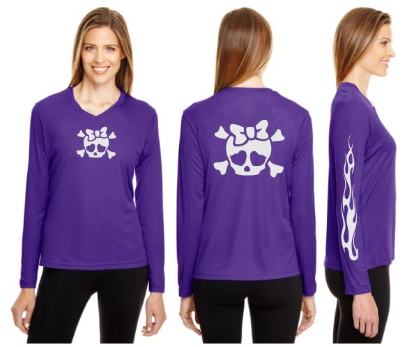 Lashes Reflective V-Neck Long Sleeve - 100% Polyester