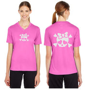 Lashes Reflective V-Neck Tee - 100% Polyester