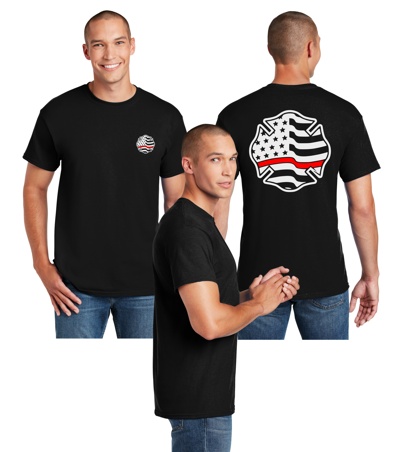 Maltese Cross Red Line Tee I Dry Blend I Reflective By Design