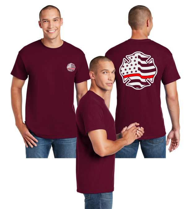 Maltese Cross Red Line Reflective Tee - Dry Blend