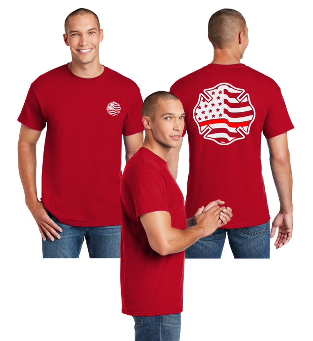 Maltese Cross Red Line Reflective Tee - Dry Blend