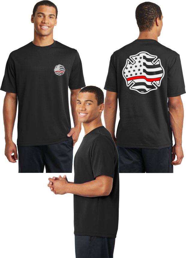 Maltese Cross Red Line Reflective Tee - 100% Polyester