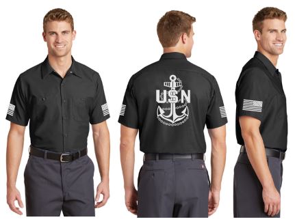 Navy Anchor Reflective Mechanic Shirt