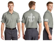 Navy Anchor Reflective Mechanic Shirt