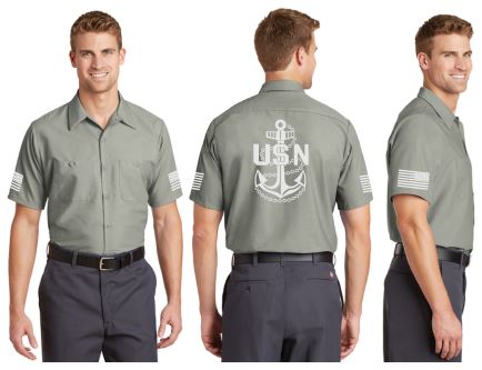 Navy Anchor Reflective Mechanic Shirt