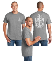 Navy Anchor Reflective Tee - Dry Blend