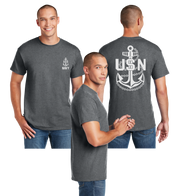Navy Anchor Reflective Tee - Dry Blend